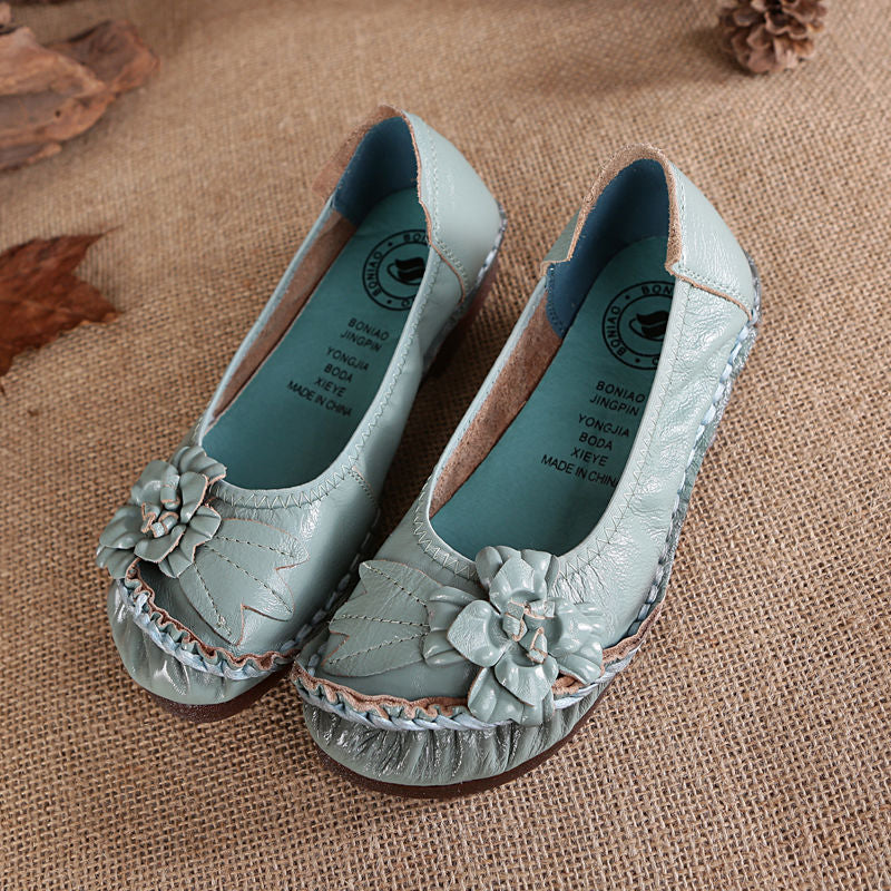 Women's High-Quality Leather Oxford Casual Flats