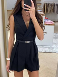 Solid Casual Jumpsuit with Belt for Women (One Piece)