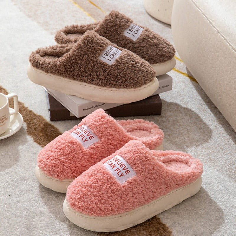 Warm Plush Cotton Slippers for Men and Women Indoors