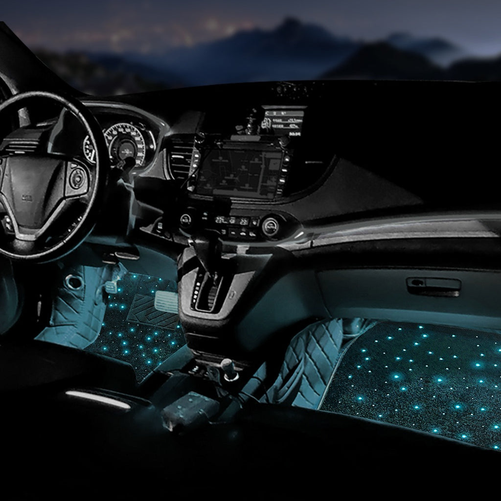Car LED Starry RGB Luminous Foot Mat