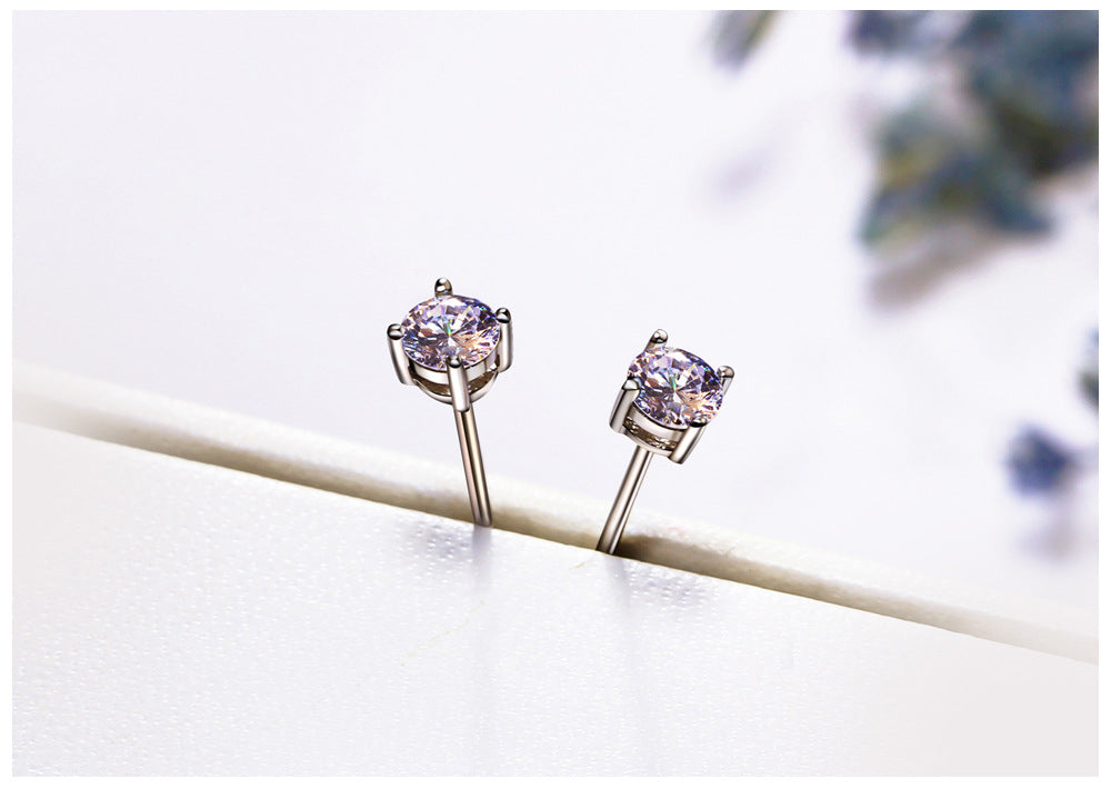S925 Silver Stud Earrings with Zirconia (6mm & 7mm)