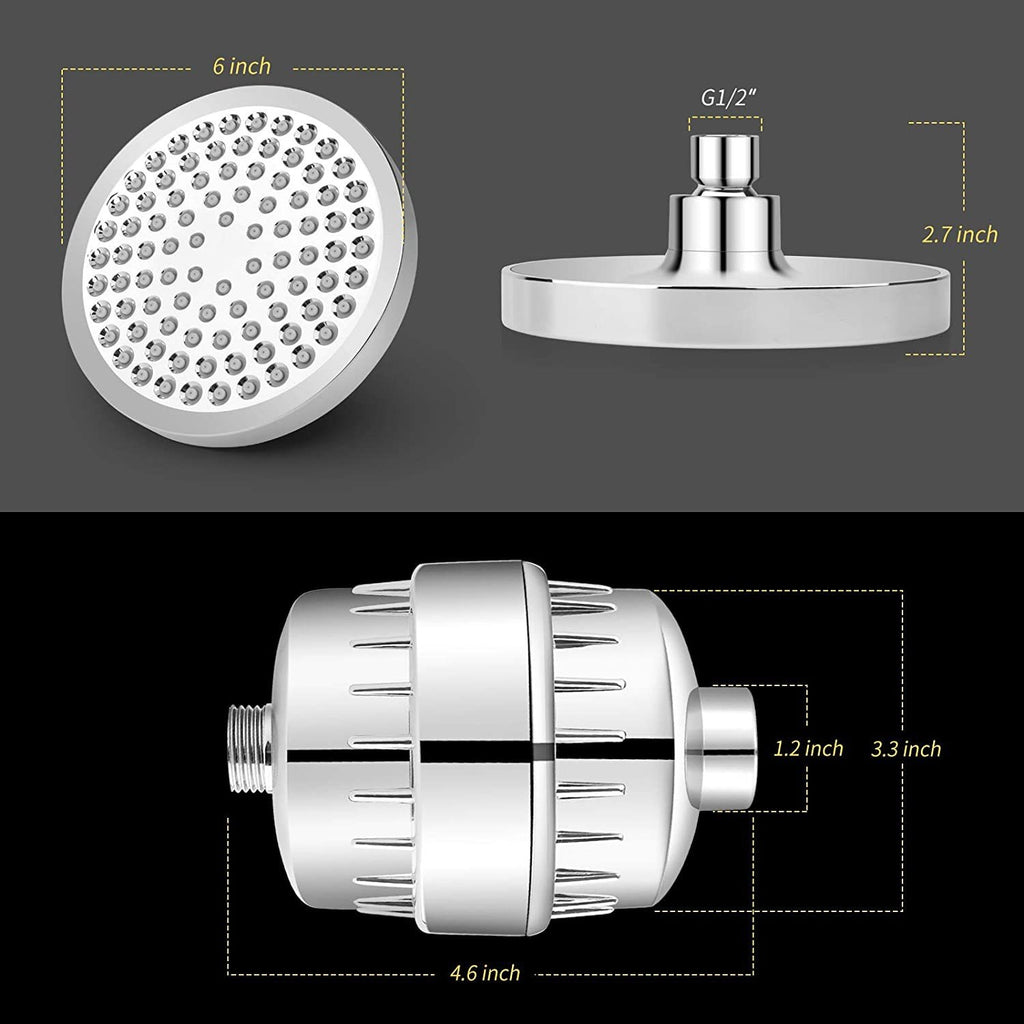 15-Level 6-Inch Supercharged Shower Set