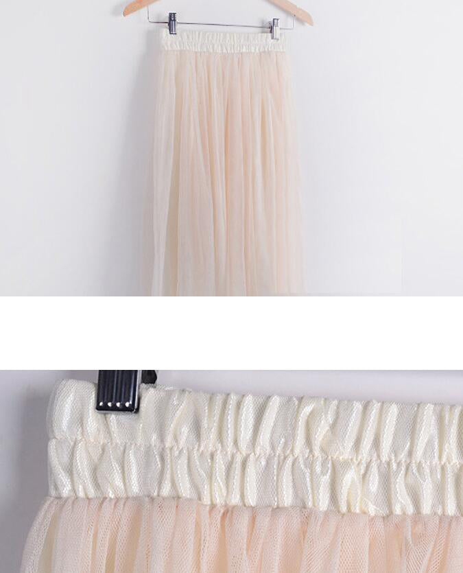 LIVA Tulle Maxi Skirt with Fluffy Design