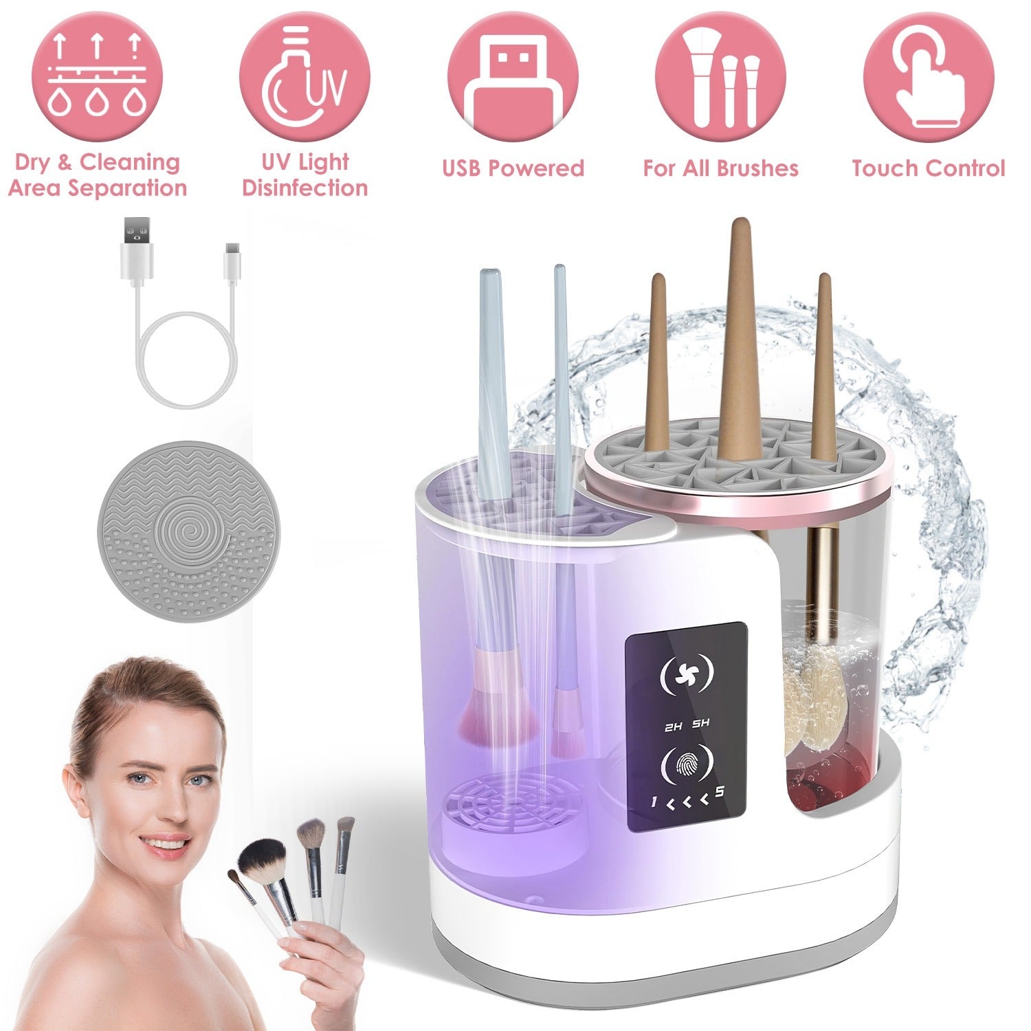 4-in-1 Electric Makeup Brush Cleaner