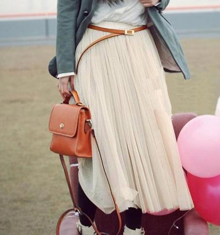 LIVA Tulle Maxi Skirt with Fluffy Design