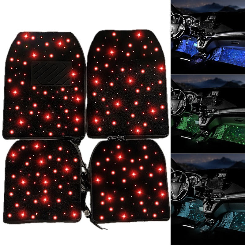 Car LED Starry RGB Luminous Foot Mat