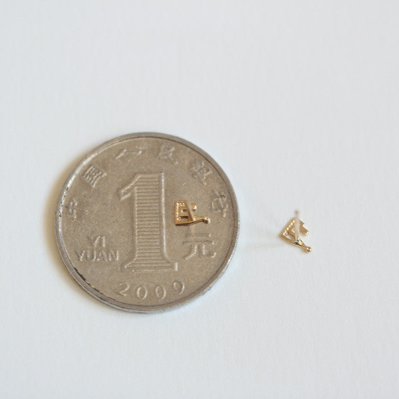 Fairy Tale Castle 925 Silver 14K Gold Stud Earrings