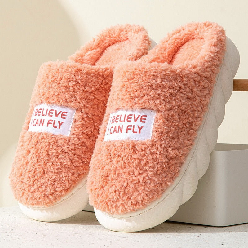 Warm Plush Cotton Slippers for Men and Women Indoors