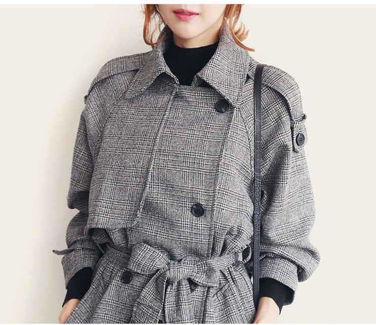 Korean Style Autumn Winter Wool Blend Long Coat