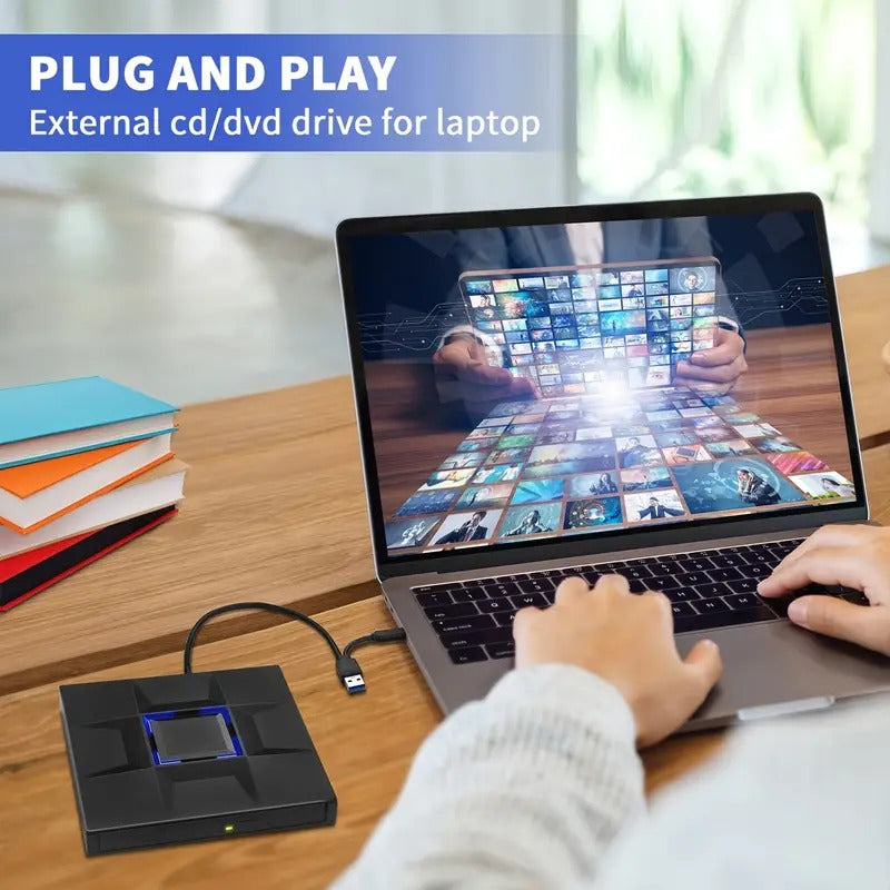 Portable USB 3.0 Type C External DVD Drive for PC