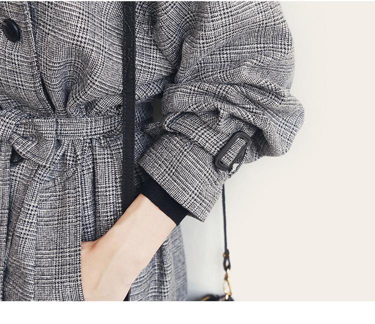 Korean Style Autumn Winter Wool Blend Long Coat