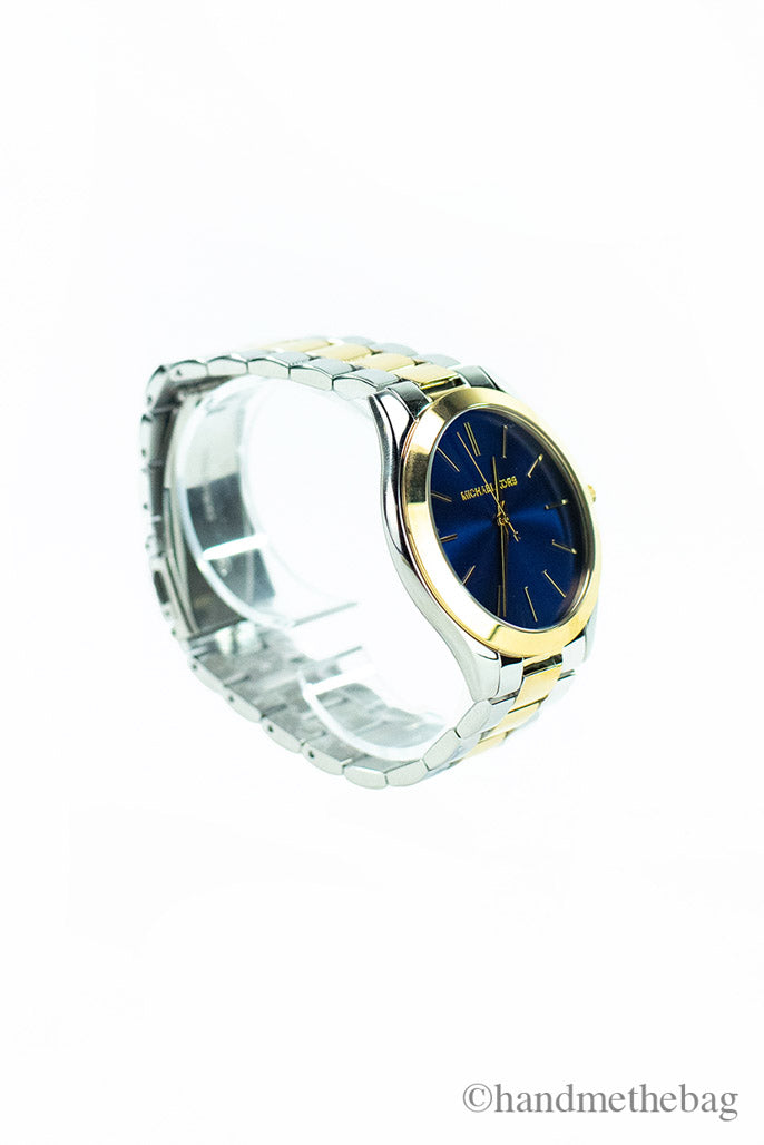 Michael Kors (MK3479) Runway Dual Toned Stainless Steel Navy Dial Wrist Watch