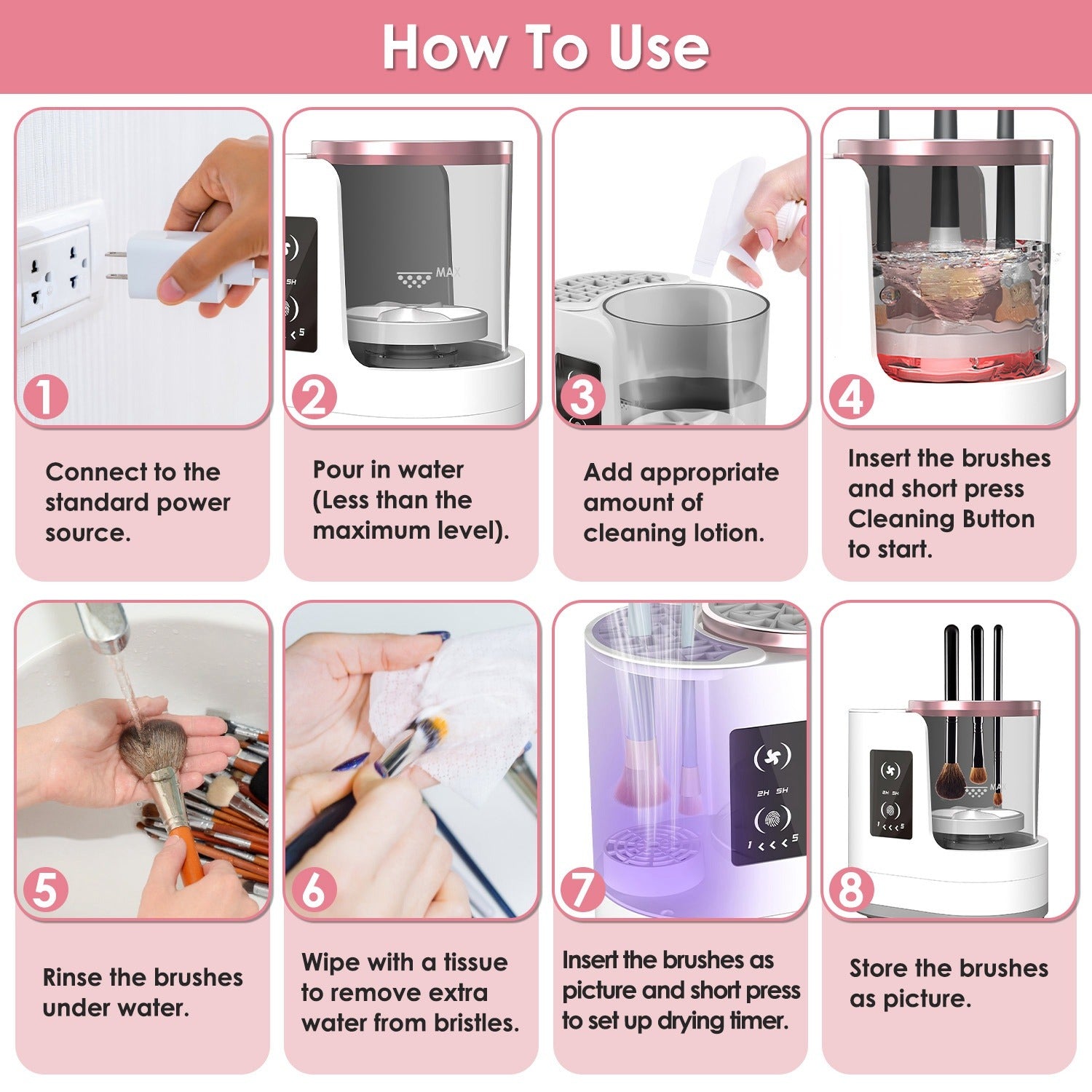 4-in-1 Electric Makeup Brush Cleaner