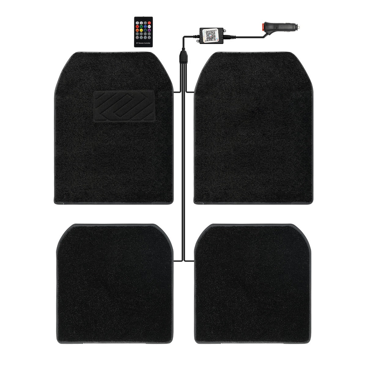 Car LED Starry RGB Luminous Foot Mat