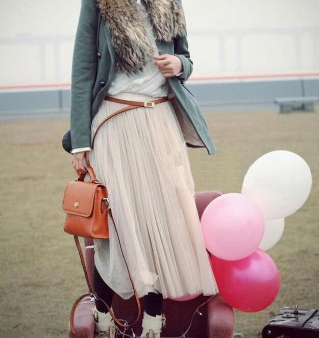 LIVA Tulle Maxi Skirt with Fluffy Design