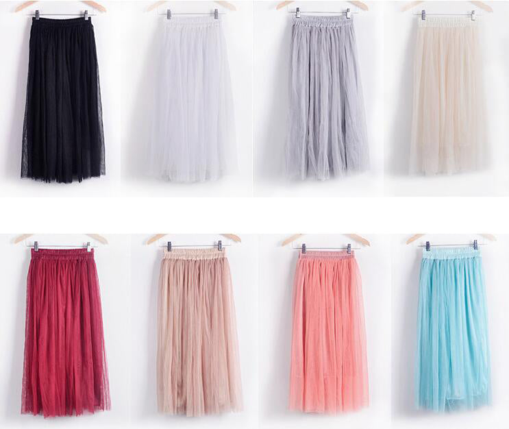 LIVA Tulle Maxi Skirt with Fluffy Design
