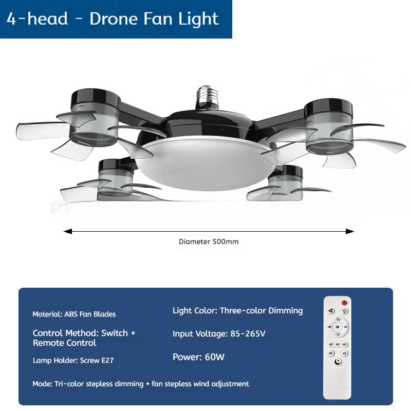 E27 Screw Living Room Strong Wind Fan Lamp