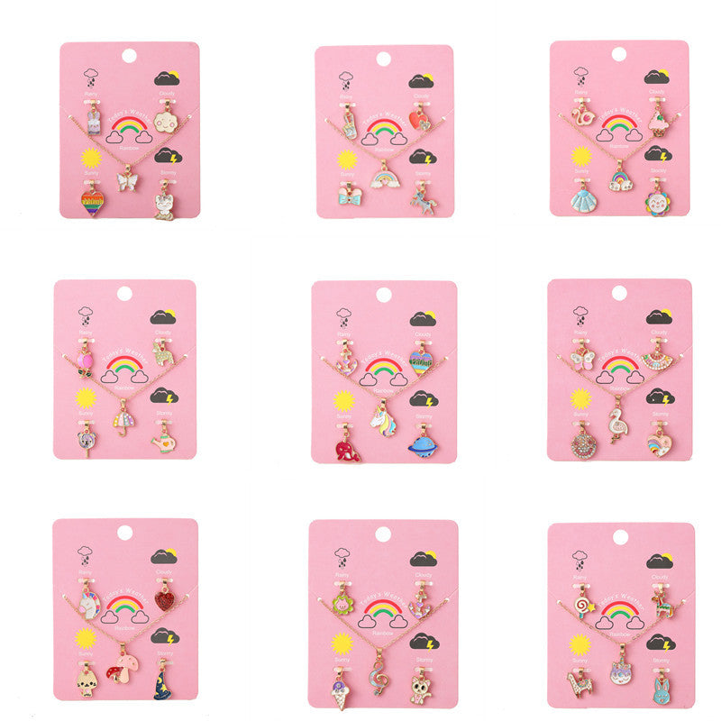 Children's Necklace Set with Adjustable Unicorn Pendant