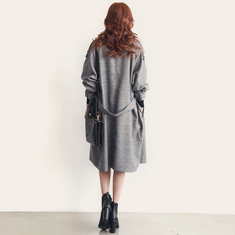 Korean Style Autumn Winter Wool Blend Long Coat