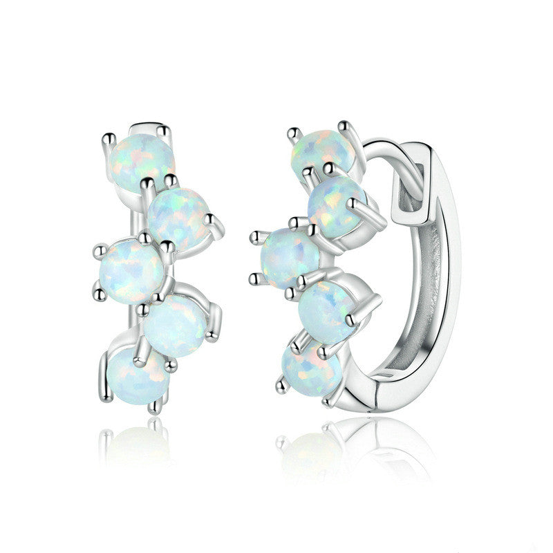 S925 Silver Dreamy Bubble Earrings with Colorful Opal