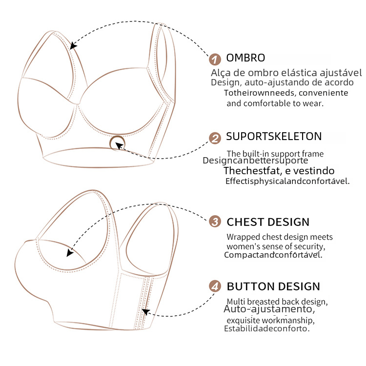 Seamless Sports Bra with Shaping Back Design (Plus Size)