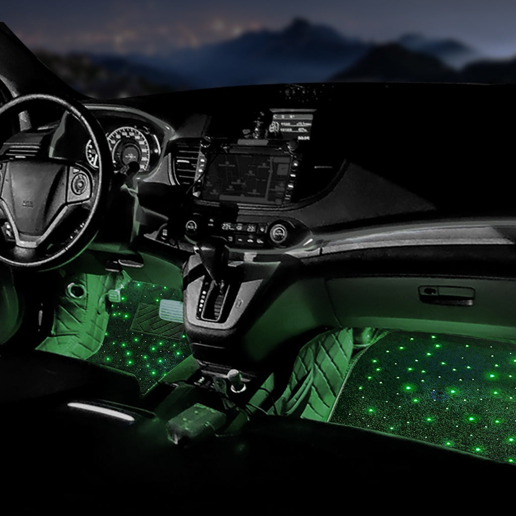 Car LED Starry RGB Luminous Foot Mat