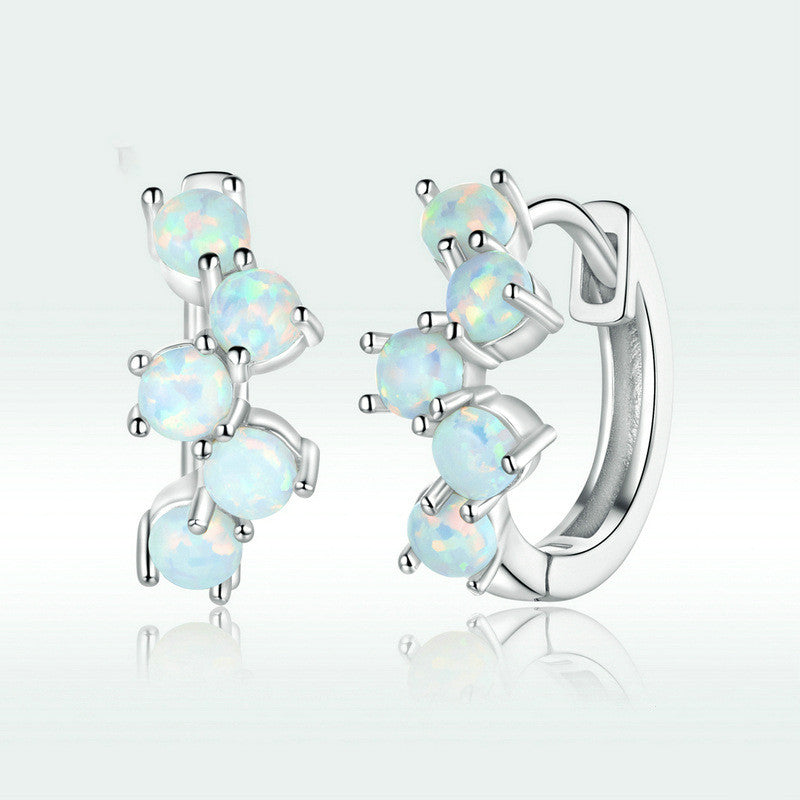 S925 Silver Dreamy Bubble Earrings with Colorful Opal