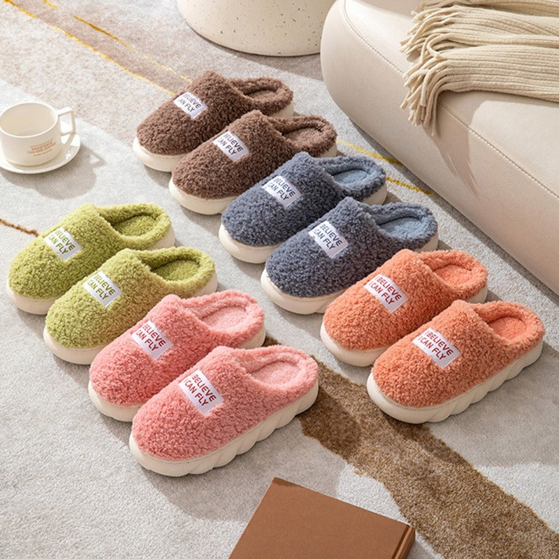 Warm Plush Cotton Slippers for Men and Women Indoors