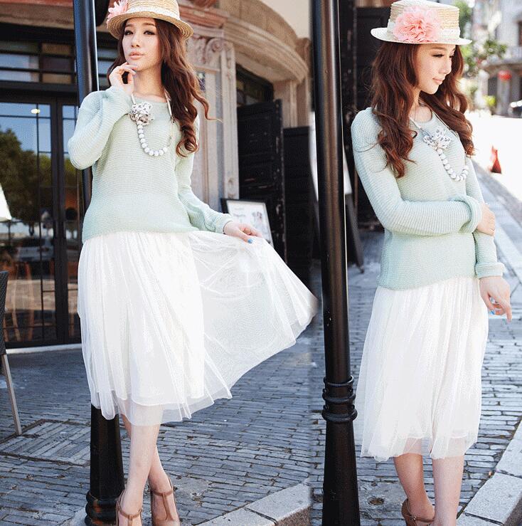 LIVA Tulle Maxi Skirt with Fluffy Design