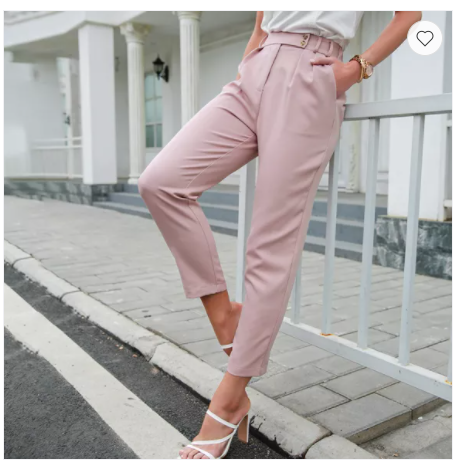 High Waist Slim Cropped Trousers - New Style Pants