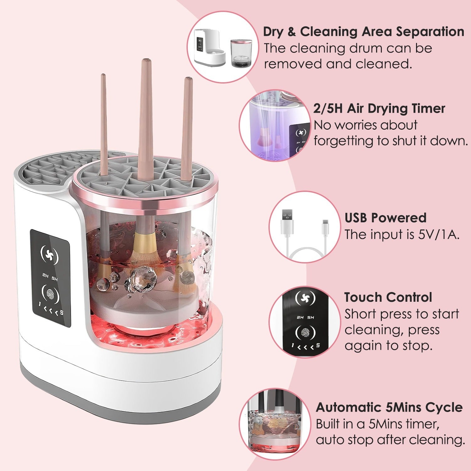 4-in-1 Electric Makeup Brush Cleaner