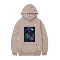 Men's Oversized Anime Monster Print Hoodie - Casual Pullover