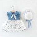 Denim Bow Tie with Polka Dot Yarn Dress Combo