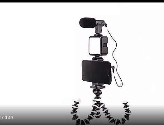 W49 LED Video Light with Phone Clamp for Streaming